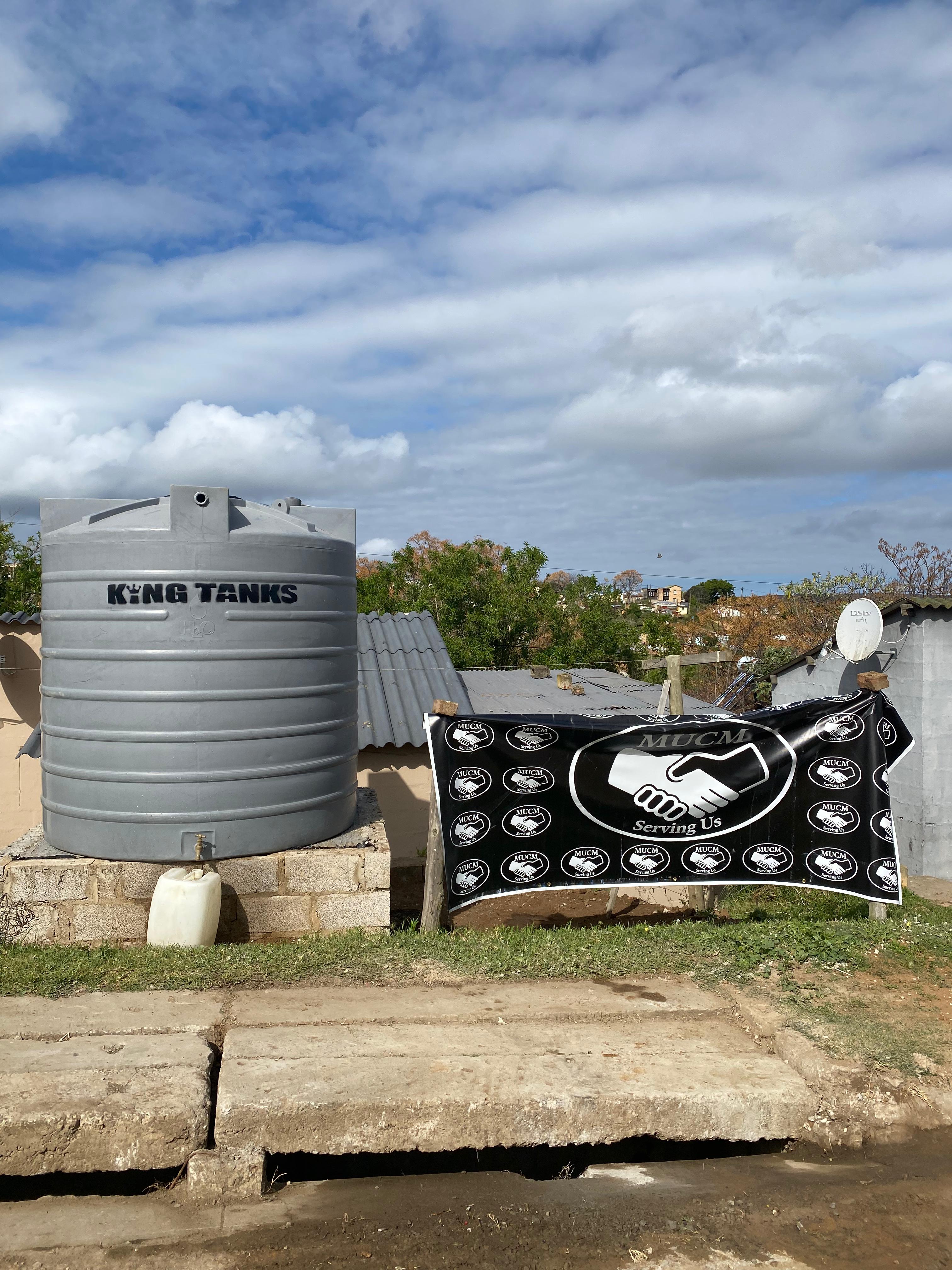 The water tank installed as part of MUCM's Vergenoeg water intervention